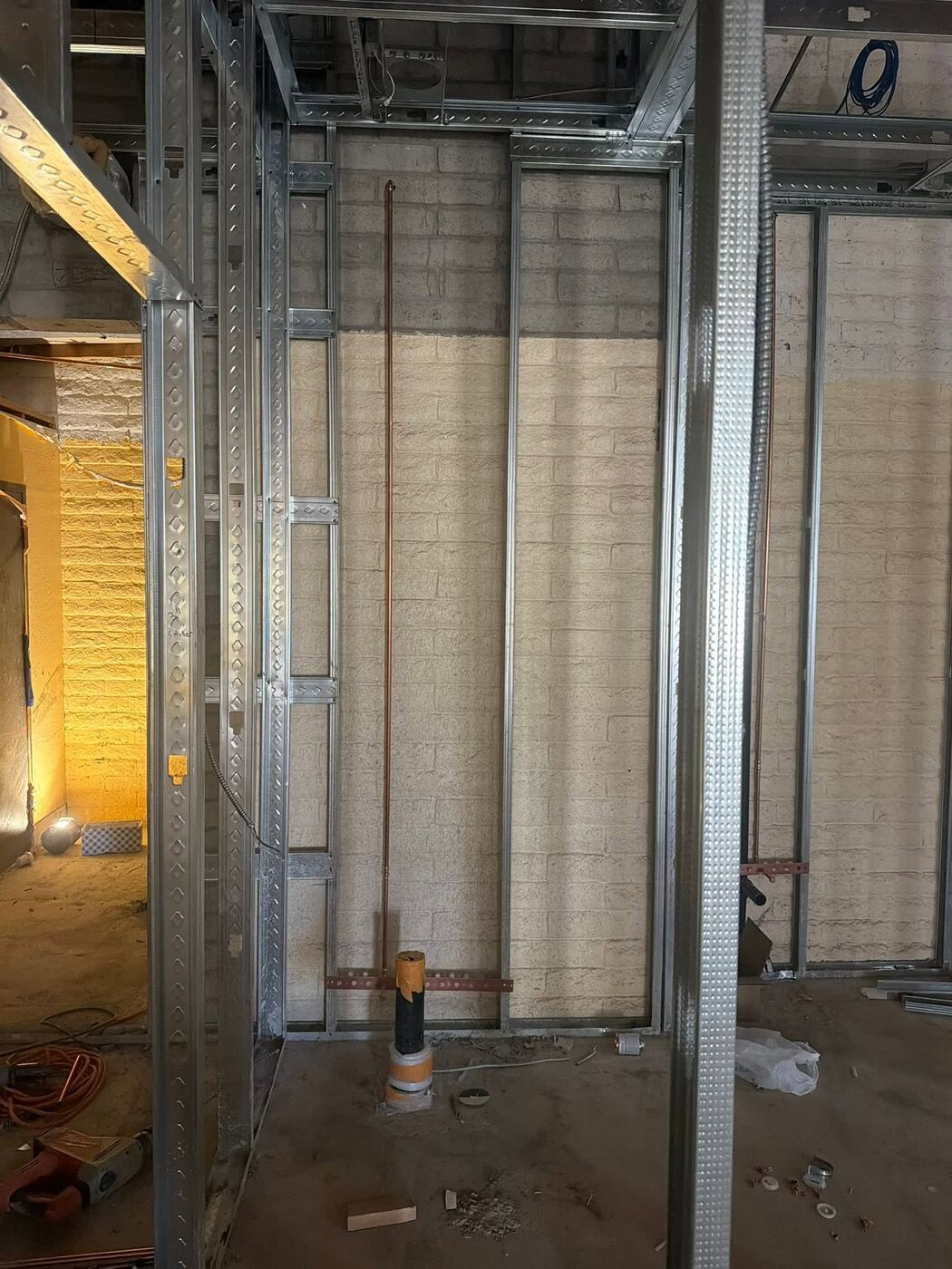 Commercial restroom rough-in